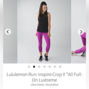 Lululemon Run: Inspire Crop II Size 6